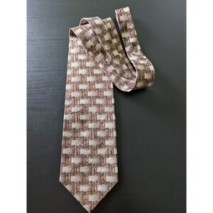 Pierre Balmain Couture Tie Necktie Silk Vintage Floral Geometric 58" USA